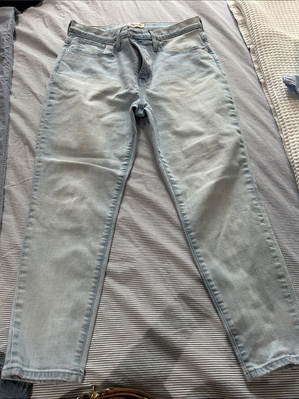 Madewell Pale Blue mid rise Skinny crop Jeans